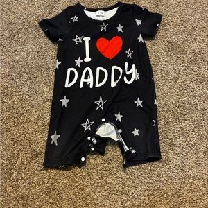 H&M Black and Red 'I Love Daddy' Bodysuit